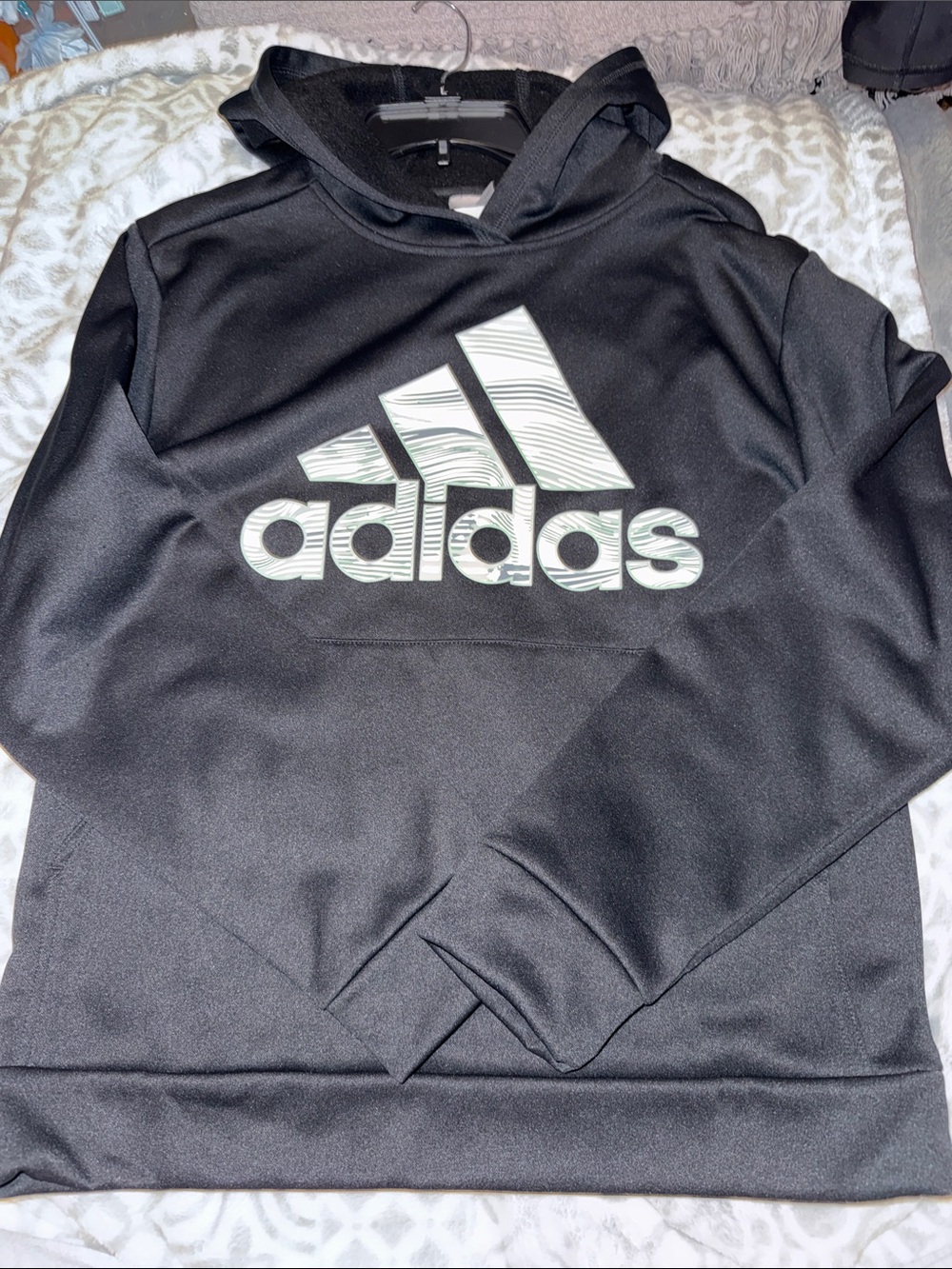 adidas Black Crewneck Sweatshirt with White Logo